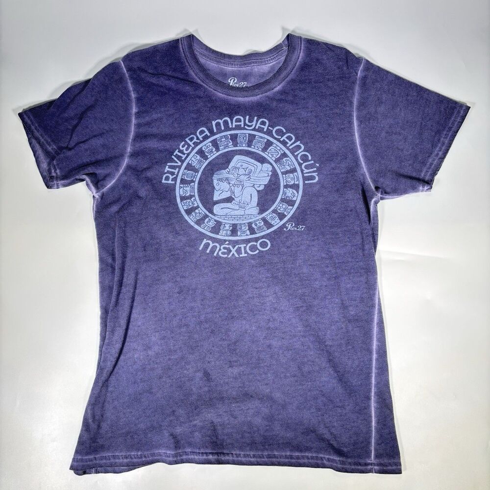 Rivera Maya Cancun pier 27 shirt men size large Distressed Mexico L Latinx Faded